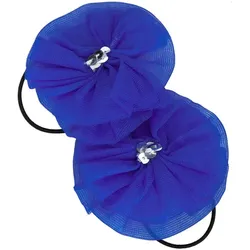 Haargummis "Blume", 2 Stück, blau