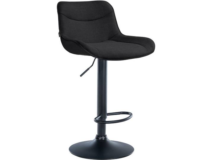 CLP Barhocker Stoff Schwarz, Metall, 49x85x51 cm, Esszimmer, Barmöbel, Barhocker