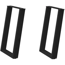 Helloshop26 - Set aus 2 schwarzen U-förmigen Esstischbeinen 60 x 72 cm modernes Design mit ergonomischen schwarzen Stahlfüßen 02_0057069
