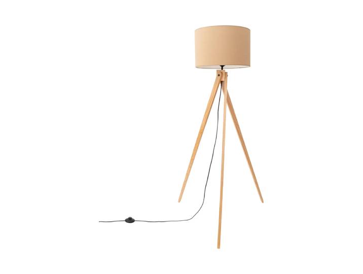 Design Stehlampe Natt Taupe/Naturholz Sollux Lighting
