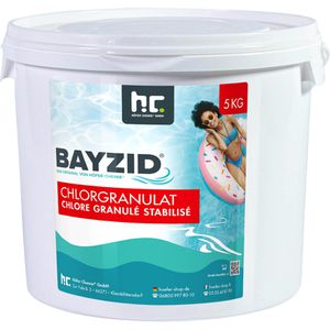 Höfer-Chemie Chlor BAYZID organisch, Chlorgranulat, für Pools, 56 % Chlorgehalt, Eimer 5 kg