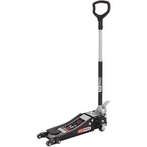 KS-Tools Rangierwagenheber ULTIMATE 161.0372, aus Stahl, flach, 80-490 mm Hubhöhe, hydraulisch, mit Fußpedal, Tragkraft 2 t