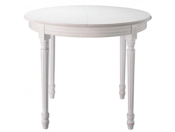 Table à manger ronde extensible blanche, L120/200 cm