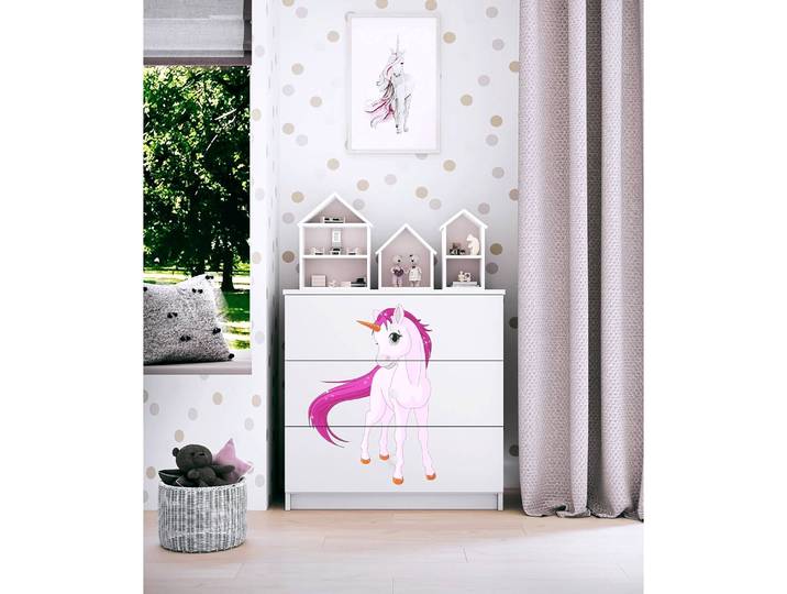 Kommode Einhorn I 81 x 81 x 41cm Weiß