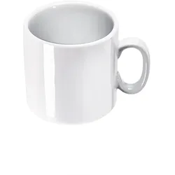 Stalgast 12 Becher mit Henkel, stapelbar, reinweißes Hotelporzellan, Serie Isabell, 320 ml