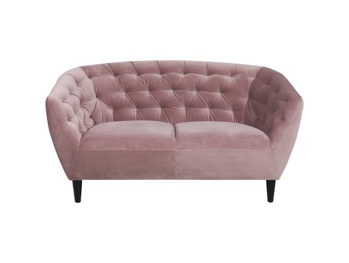 Ambia Home Chesterfield-Sofa, Rosa, Holz, Kautschukholz, massiv, 150x78x84 cm, Wohnzimmer, Sofas & Couches, Chesterfield Sofas