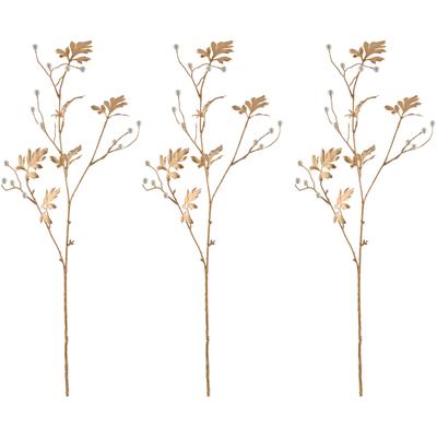 Kunstzweig CREATIV GREEN "Blattzweig", beige (gold), H:122cm, Kunststoff, Kunstpflanzen, Kunstzweig, in festlicher Farbe