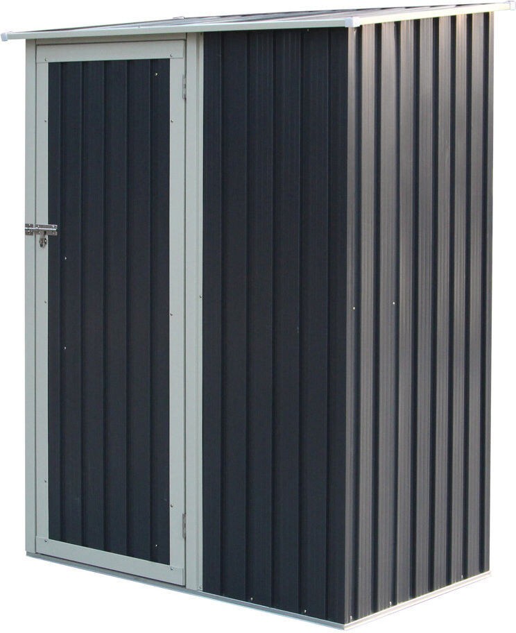 Rowlinson Trentvale 5X3 Metal Pent Shed Dark Grey 143cm W X 89cm D X 186cm H