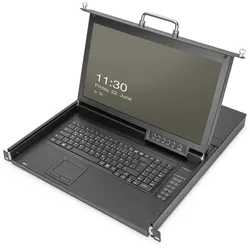 Digitus 17" HD LCD KVM Konsole, 8-Port HDMI, deutsche Tastatur