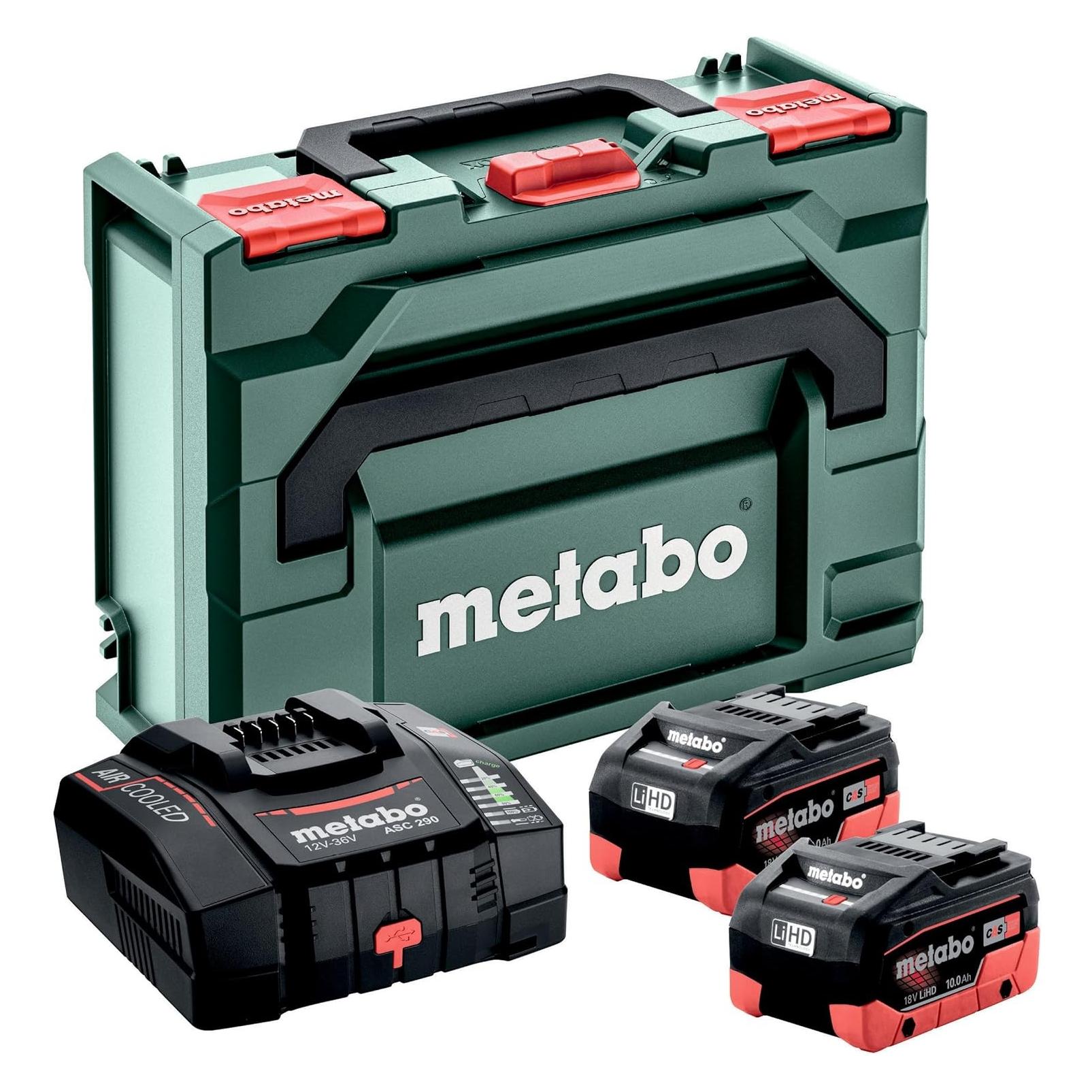 Metabo Basic-Set 2x LiHD 10 Ah + ASC 290 + metaBOX 145 685304000 Werkzeug-Akku u (18 V) (685304000)