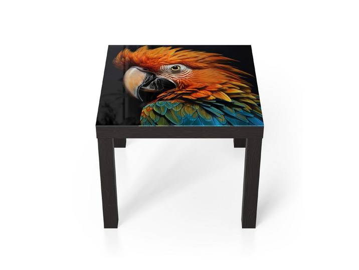 DEQORI Couchtisch 'Prachtvogel Portrait', Glas Beistelltisch Glastisch modern