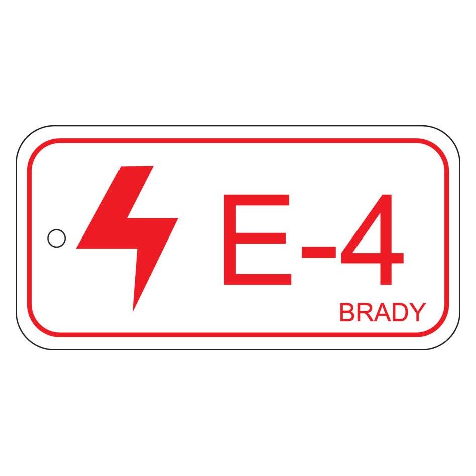 Brady B-7527, Polypropylen Schild, Energy Source Tag - Electrical/Elektrik, 75 x 38mm, Rot auf Wei (ENERGY TAG-E-4-75X38MM-PP/25)