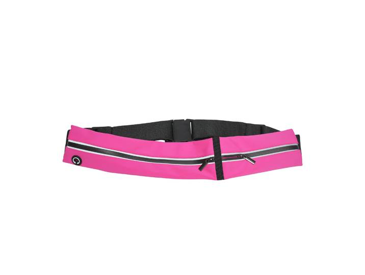 Laufgürtel 2 Fächer 65 - 121 cm pink/schwarz