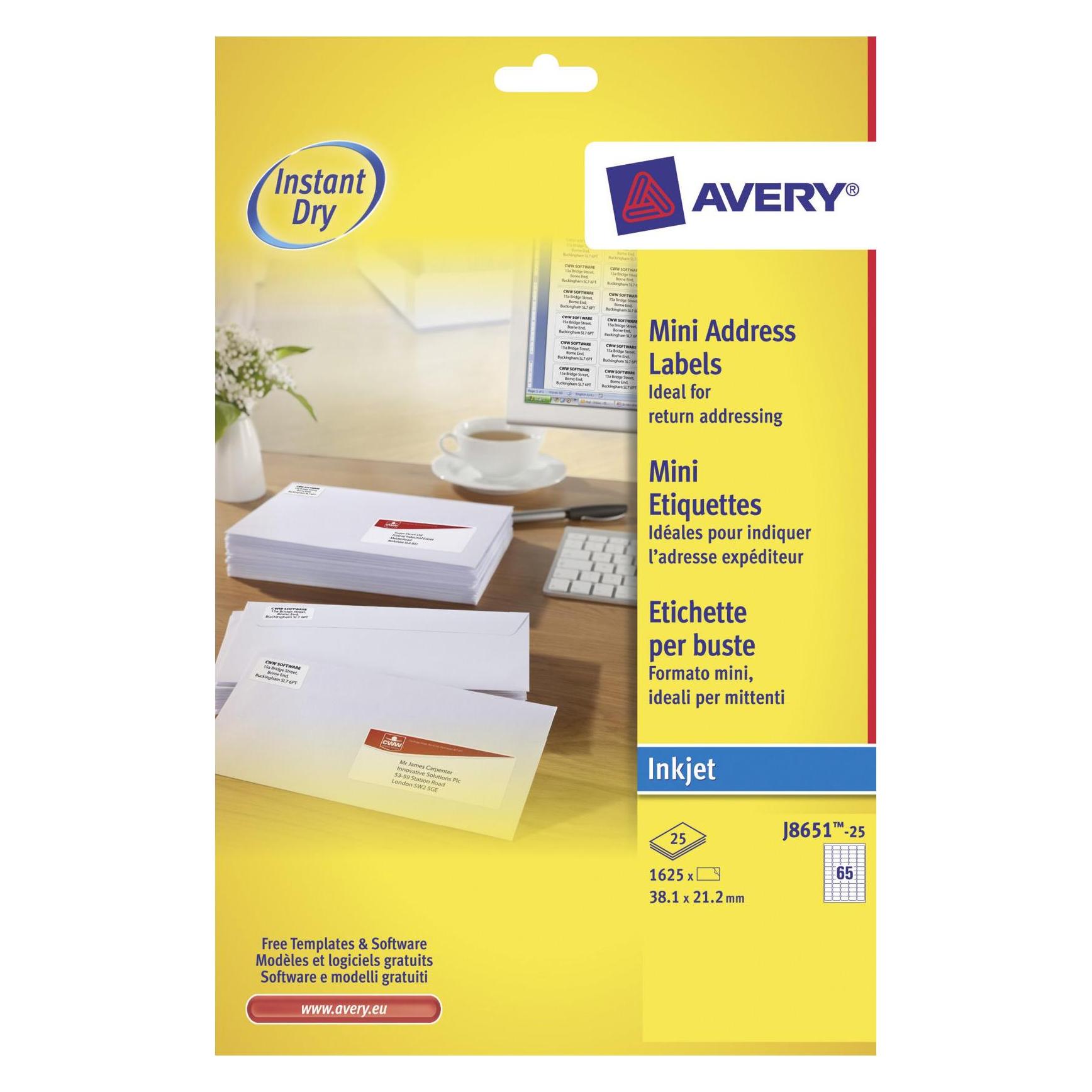 Avery Dennison Adressetiketten (J8651-25.FR)