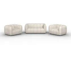 Sitzgarnitur Sandra 3-teilig Chenille Creme