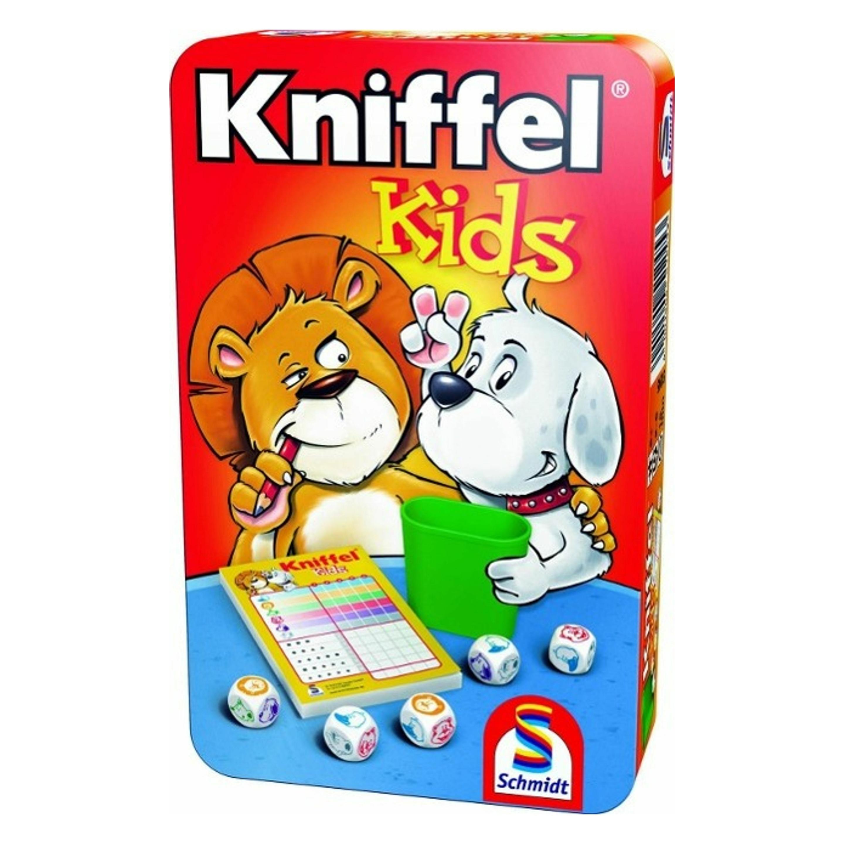 Schmidt Spiele Kniffel Kids Metalldose (Deutsch, Französisch, Italienisch, 2 - 6 Spieler) (51245)