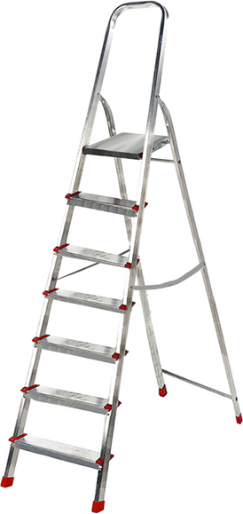 AgriEuro Premium Alu-Stehleiter Alice 7, 7 Stufen, 2,15 m