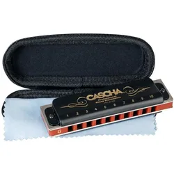 Cascha Professional Blues Mundharmonika in G (Mundharmonika, Diatonisch), Blasinstrumente, Schwarz