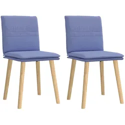 vidaXL Esszimmerstühle 2 Stk. Jeansblau Stoff
