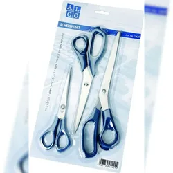 ALCO Scheren Set 3teilig blau Packung mit 6 Stück