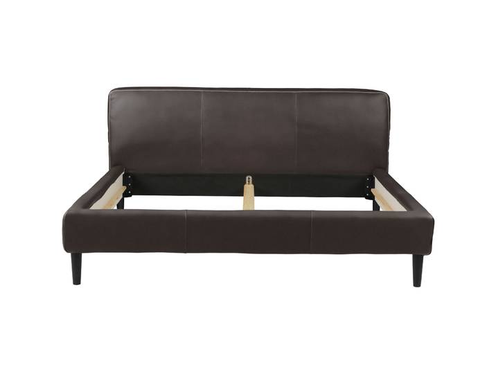 Bett Bly dunkelbraun Leder 180 x 200 cm - Bett