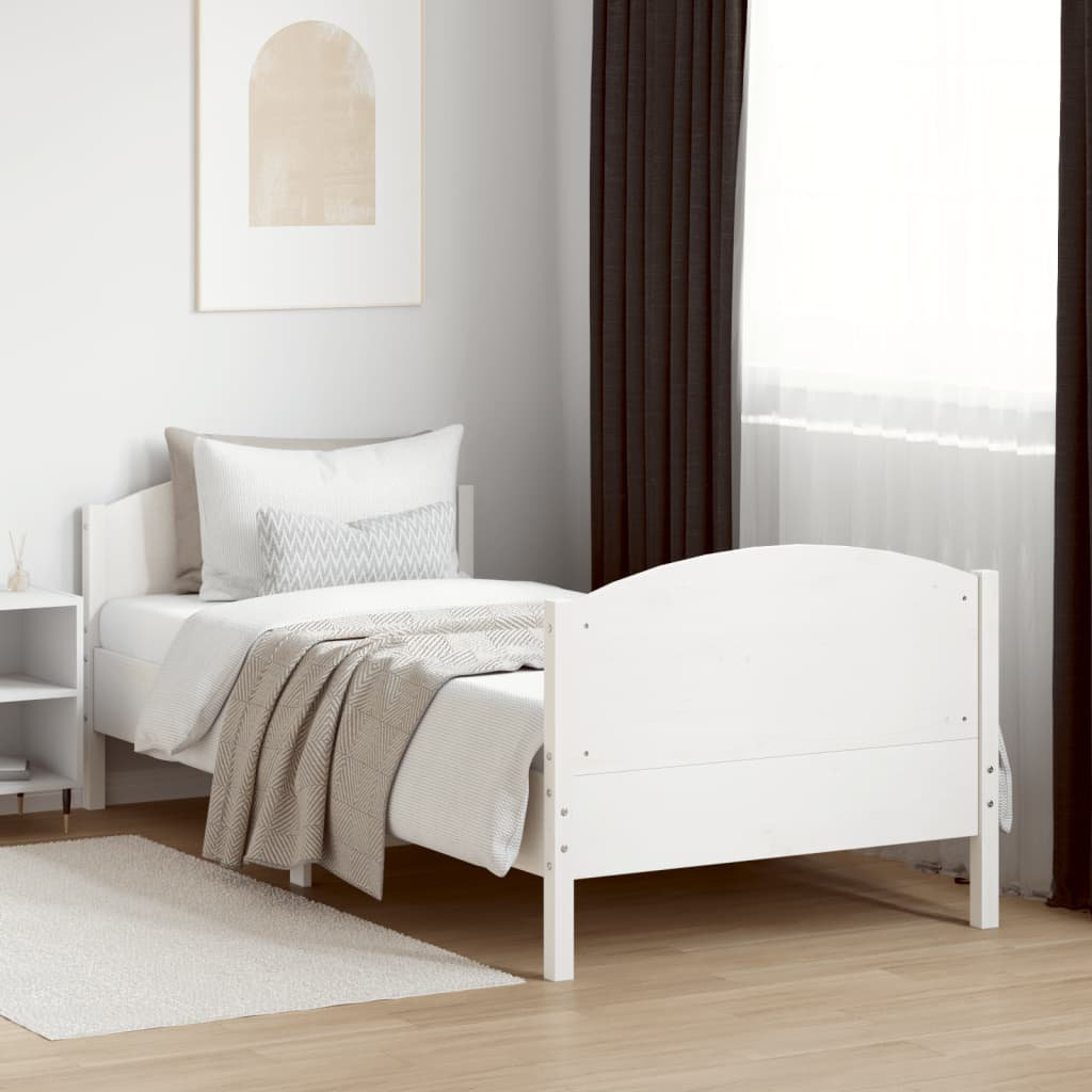 Marlow Home Co. Andranae Solid Wood Bed White European Single (90 x 200cm)