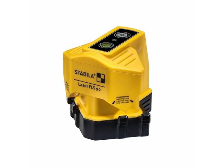 STABILA laser lignes de sol FLS 90\, angle exact de 90° au sol\, portée ligne laser 15 m\, classe de protection IP 54\, socle double fonction\, cible\, étui