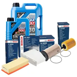 Inspektionspaket Bosch Servicekit Liqui Moly 5W-30 VW CADDY III MPV (2KB, 2KJ, 2CB, 2CJ)