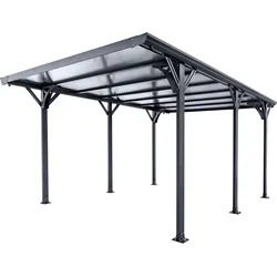 CARPORT mit Flachdach 5x3 m dunkelgrau