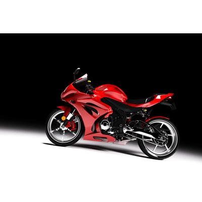 Fototapete PAPERMOON "Rotes Sportmotorrad", bunt, B:3m L:2,2m, Vlies, Tapeten