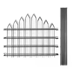POWERTEC GARDEN 4er Set Teichzaun, ca.1000 x 800mm - Grau, 21FS05