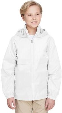 Team 365 TT73Y Youth Zone Protect Lightweight Jacket in White size Small   Polyester