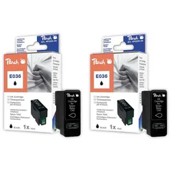 Peach Doppelpack Tintenpatronen schwarz kompatibel zu Epson T036BK*2, C13T03614010