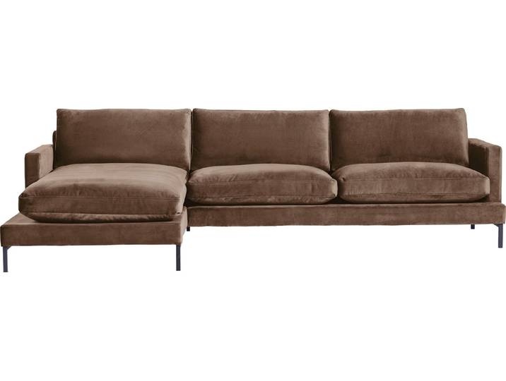 andas Ecksofa Welland, L-Form, mit schwarzen Metallfüßen, mit Federfüllung im Sitz- und Rückenkissen