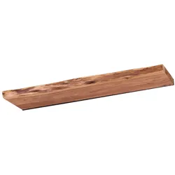 Wandregal Bord aus massivem Akazienholz, Baumkante Design, modern, natur, 90 cm