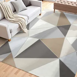 VEVOR Flächenteppich, 1524x2134 mm, Kurzflor, waschbarer rutschfester Wohnzimmerteppich im Modern-Stil, Innenmatte für Schlafzimmer, Wohnzimmer, Kinderzimmer, Eingangsbereich, Anthrazitgrau