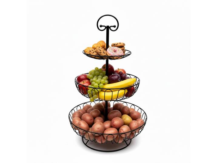 Obst Etagere 3 Etagen Schwarz