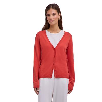 Cardigan FALKE "Cotton Knit", Damen, Gr. M, rust (8404), Strickjacken