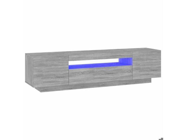 Console TV VENT-FLASH - Banc TV Meuble TV - avec lumières LED Sonoma gris 160x35x40 cm - Meuble de Salon（79895）ZLH