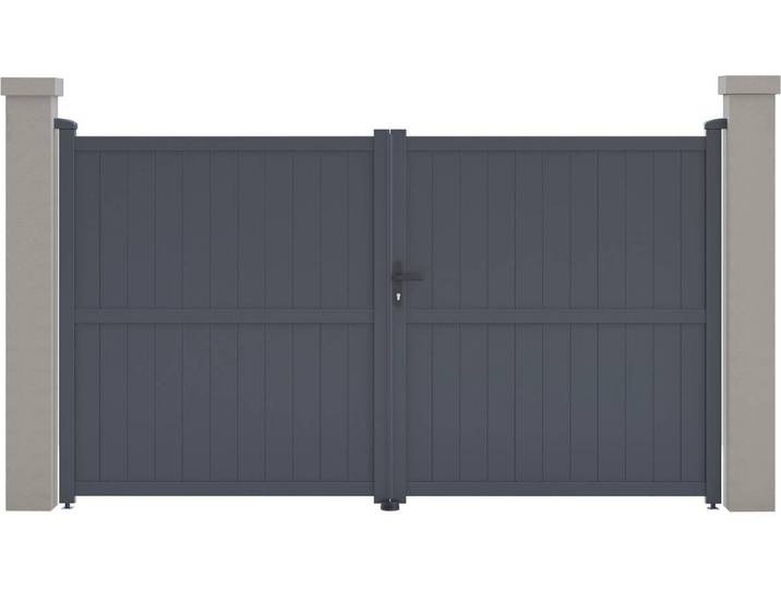Portail aluminium Maurice - 299.5 x 155.9 cm - Gris