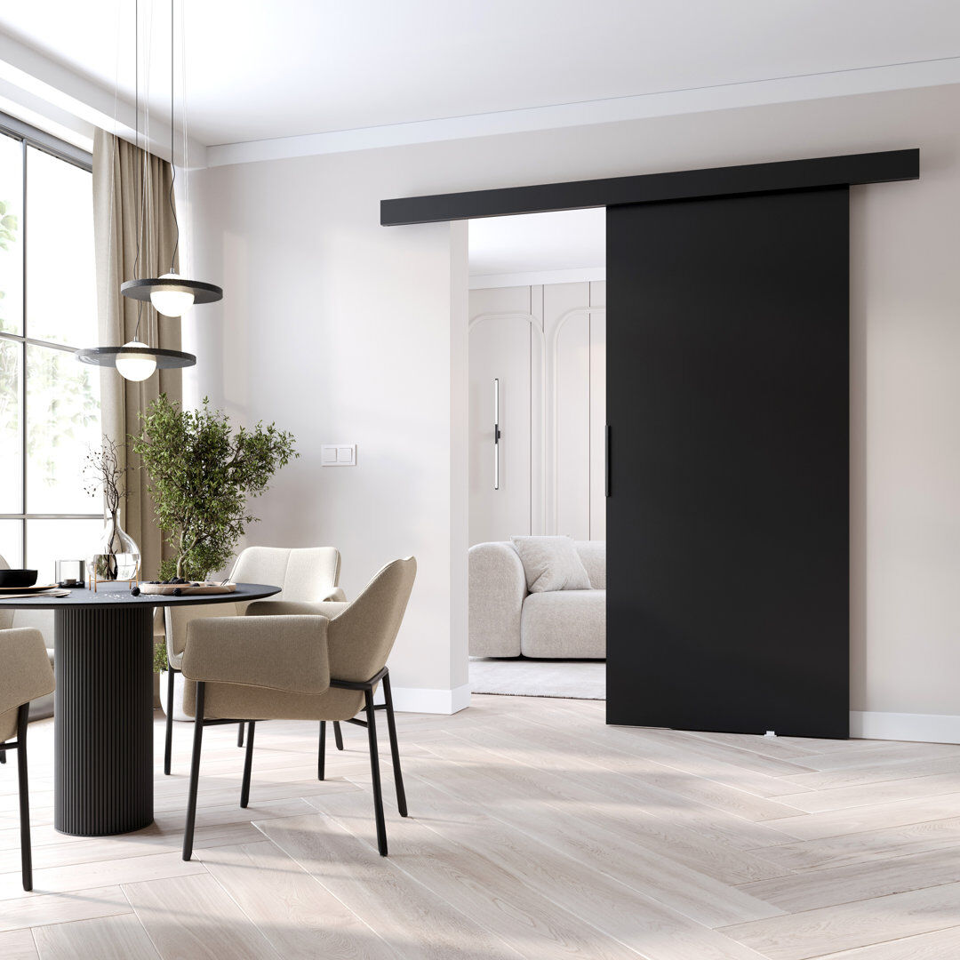 MINIO go for it Sliding Door Prim A, Interior Door Black 106cm x 205cm