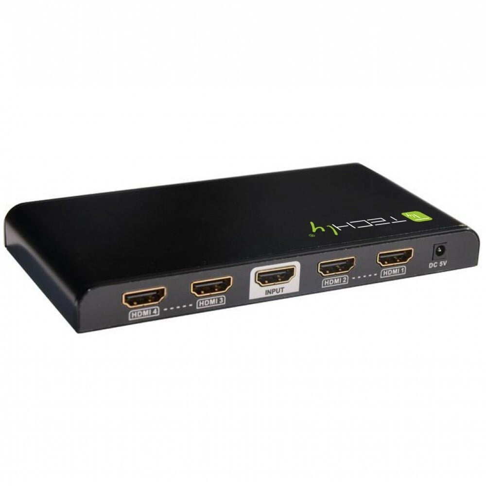 Techly IDATA-HDMI-4K4 HDMI-splitter met 4K UHD en 3D ondersteuning, 4-weg