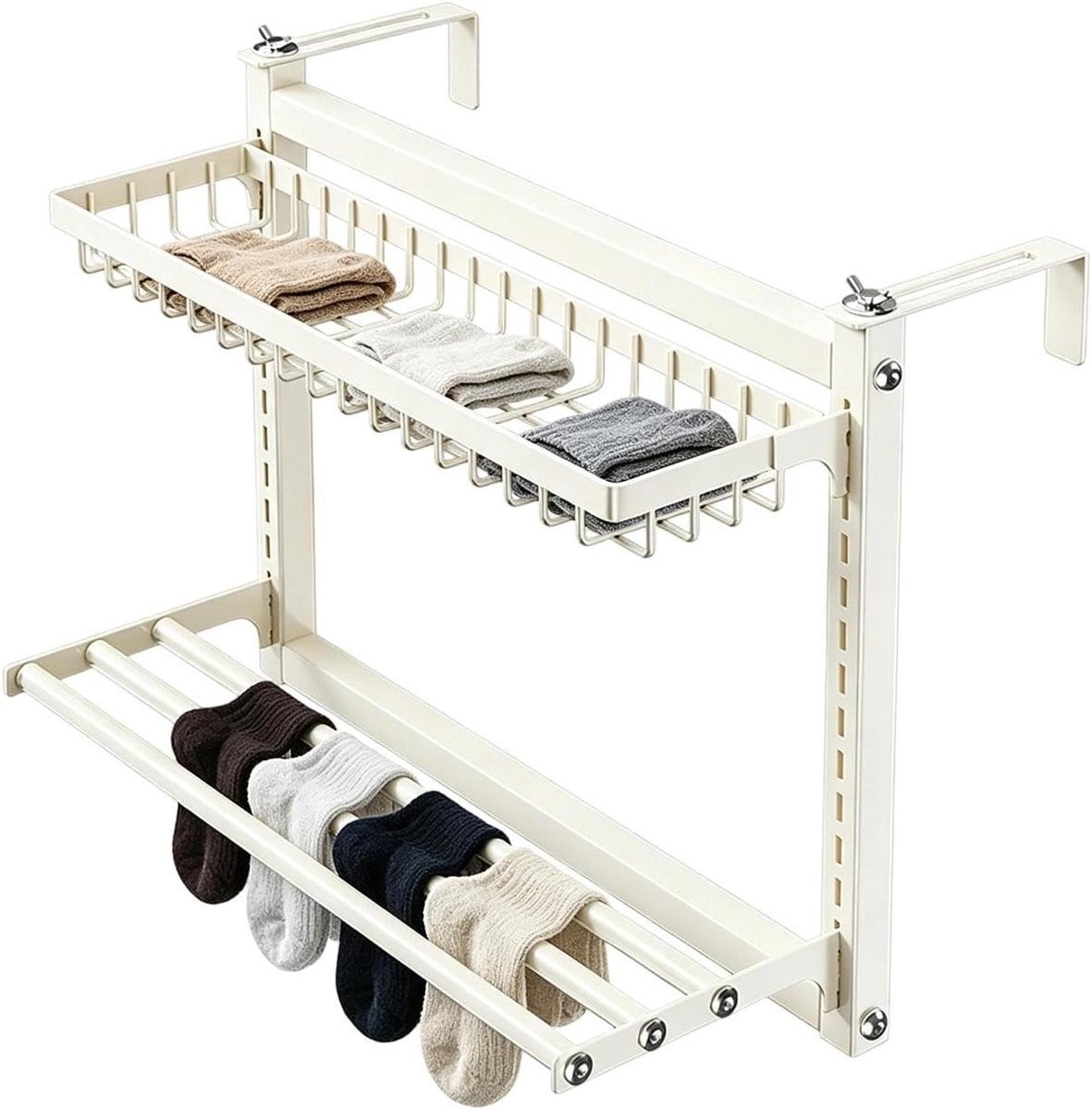Radiator Droogrek Wit - Wandmontage Wasrek voor Kleding - 60 cm