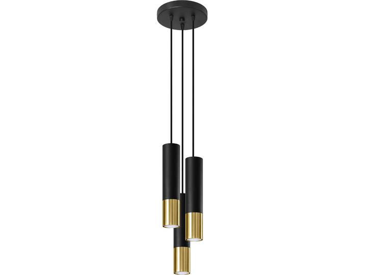 Lampe suspendue LOOPEZ 3P noir/doré 3xGU10 10W acier 90x20x20cm Sollux Lighting