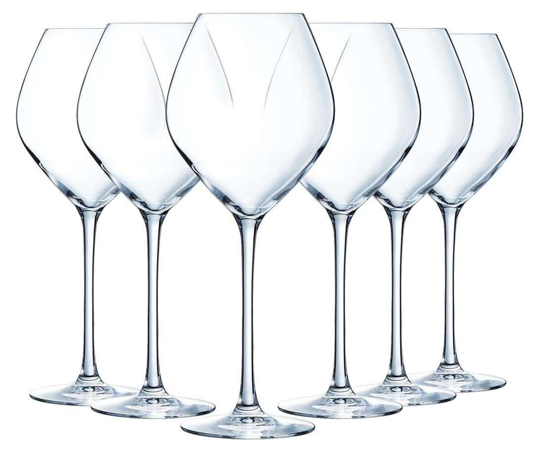 Dripio Set van 6 Kristallen Wijnglazen, 35 cl, Transparant