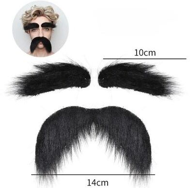 Uplift Picks Self Adhesive Mustache Eyebrow And Beard Costume Set black