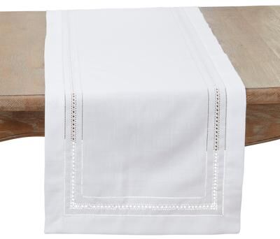 Saro Lifestyle Traditional Hemstitch Table Runner