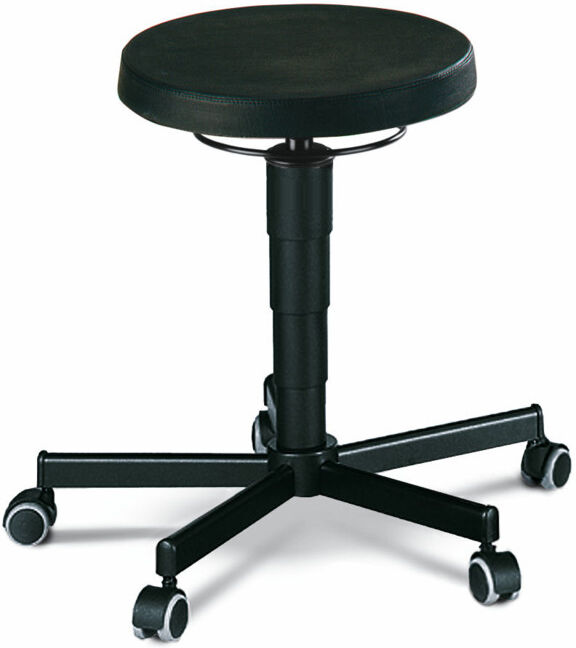 Tabouret pivotant avec roulettes mousse intégrale noir H. d'assise réglable 460- ; Bimos (9468-2000)