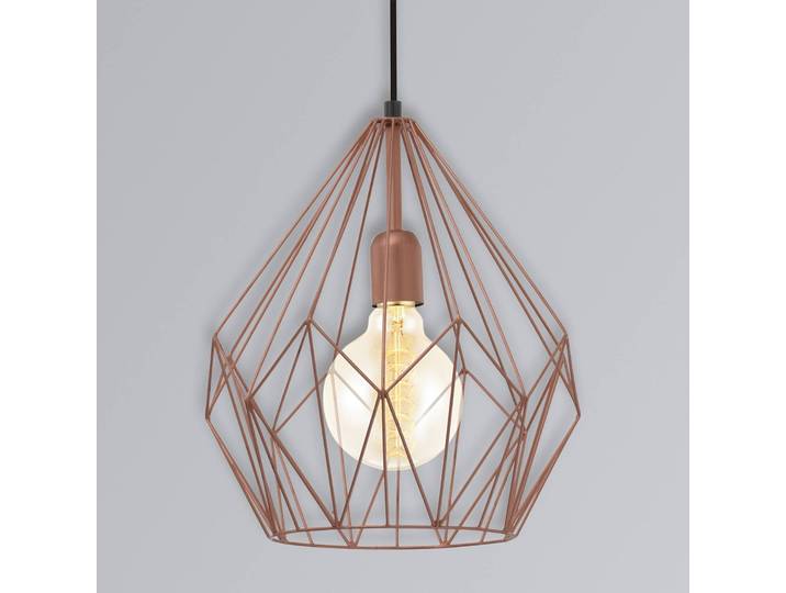 EGLO Hängelampe Carlton, dimmbar, kupfer, für Wohn- / Esszimmer, Metall, Vintage, Pendelleuchte