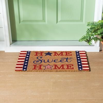 Evergreen 28 in. x 16 in. Patriotic Home Sweet Home Coir Mat